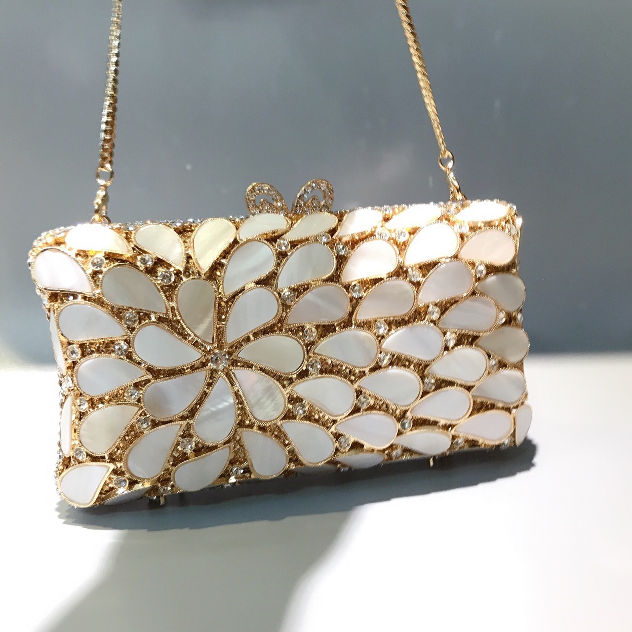 Nuevos productos de gota de agua conchas de diamante de cena de vestir de diamante de cristal bolsas de mano bolsas de mujer suministro transfronterizo