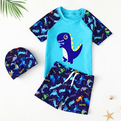 Children's swimsuits, boys, middle and large children's split swimming trunks 2023 new style quick-drying boys' cute cartoon swimwear wholesale