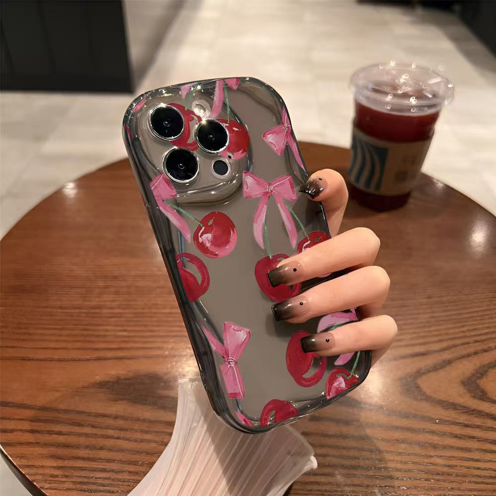 Bow Cherry para iphone15promax funda para teléfono móvil 11 Apple 15 anti-caída 14pro Japón y Corea 13/12