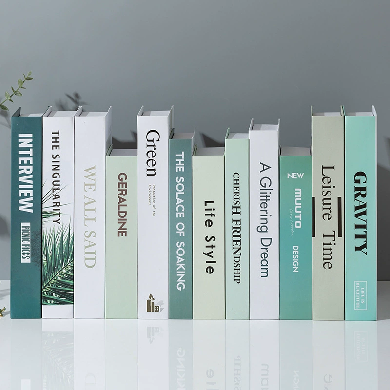 Зелёная простая искусственная книга, украшения модели комнаты, декор гостиной, ТВ-шкаф, творческие аксессуары, реквизит, модель книги