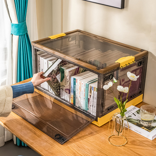 Five-door household transparent plastic foldable wardrobe clothing toy book storage box organization box