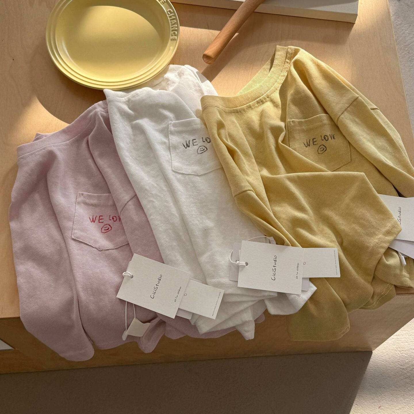 Children's Korean-Style Hemp-Feel Cotton Long-Sleeved T-Shirt Spring New Product for Boys and Girls, Versatile Casual Loose Top, Kidsren's T-Shirt