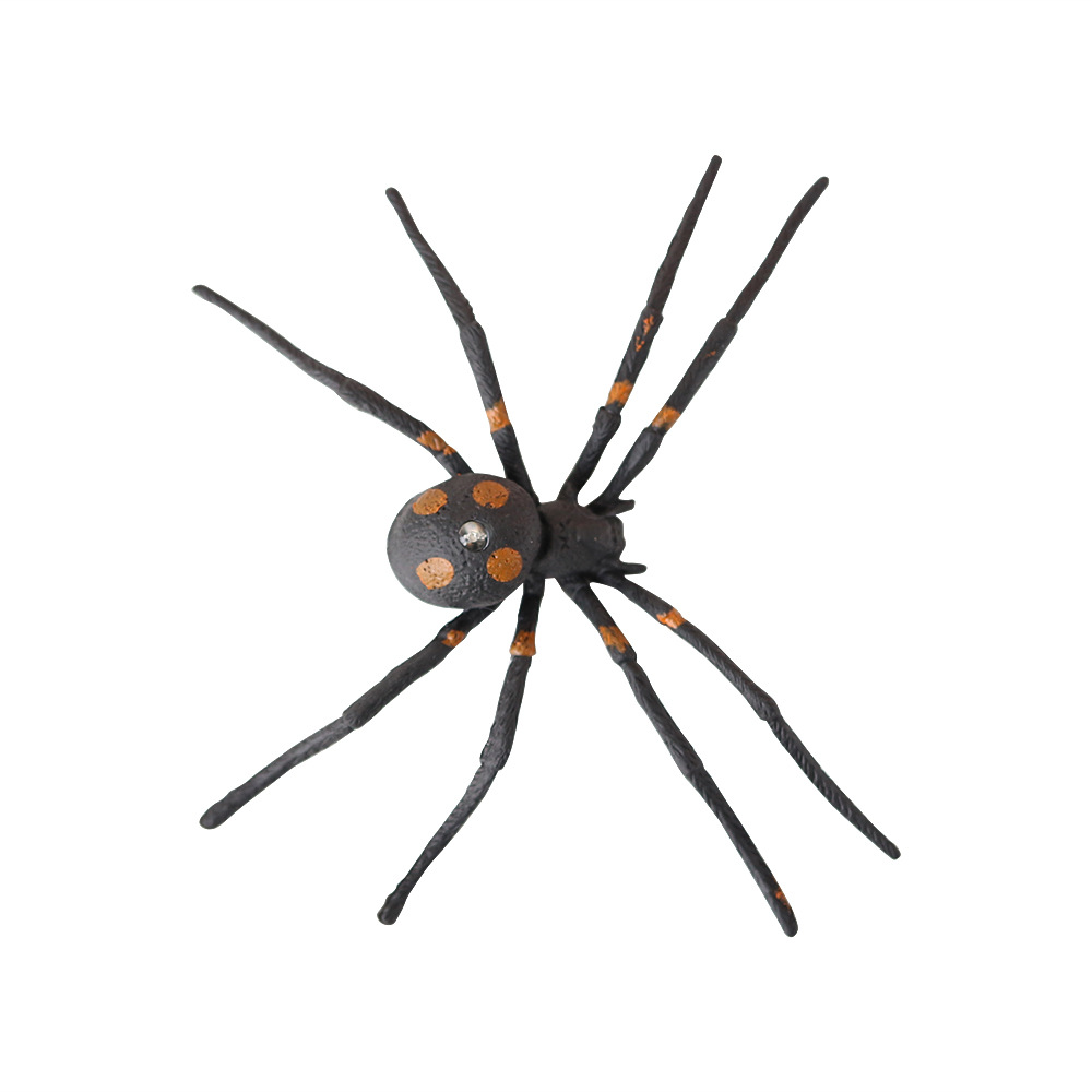 Decoración de Halloween araña luminosa simulación engañosa de plástico araña negra juguete festival de fantasmas LED globo ocular lámpara de araña