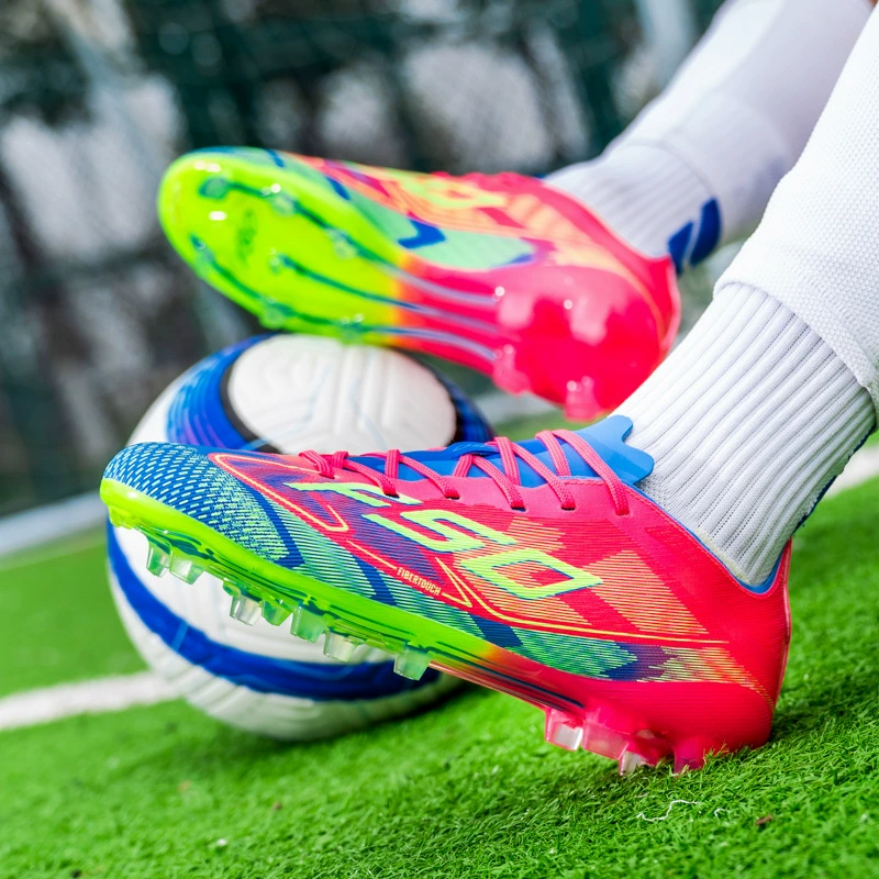 Новые футбольные бутсы Amazon F50 большого размера для мальчиков и девочек, учащихся начальной школы, мальчиков и девочек, подростков, длинные шипы, кроссовки с разбитыми шипами tf