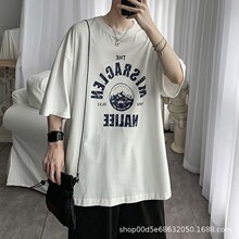 百搭休闲原宿风半袖上衣潮牌潮流宽松ins港风体恤韩版潮男短袖T恤