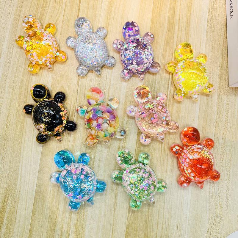 Cartoon quicksand liquid turtle tremolo blind box pair touch big mac cute milk bean 10 color turtle macaroon ornaments