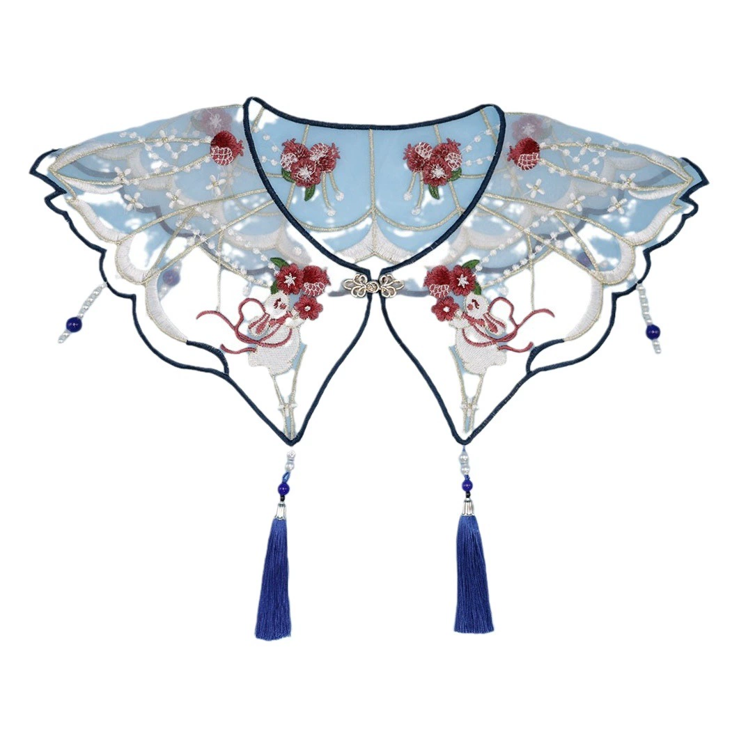 Нефритовый кролик вышитый облачный плечевой ремень с висячим шиповым пуговицами