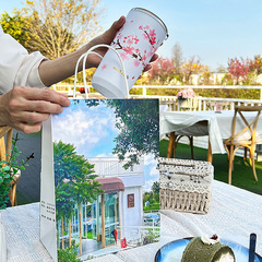 Spring Blossom Cherry Blossom Portable Home Office Everyday Cup Simple Stainless Steel Dust Cover Milk Tea Coffee Water Cup