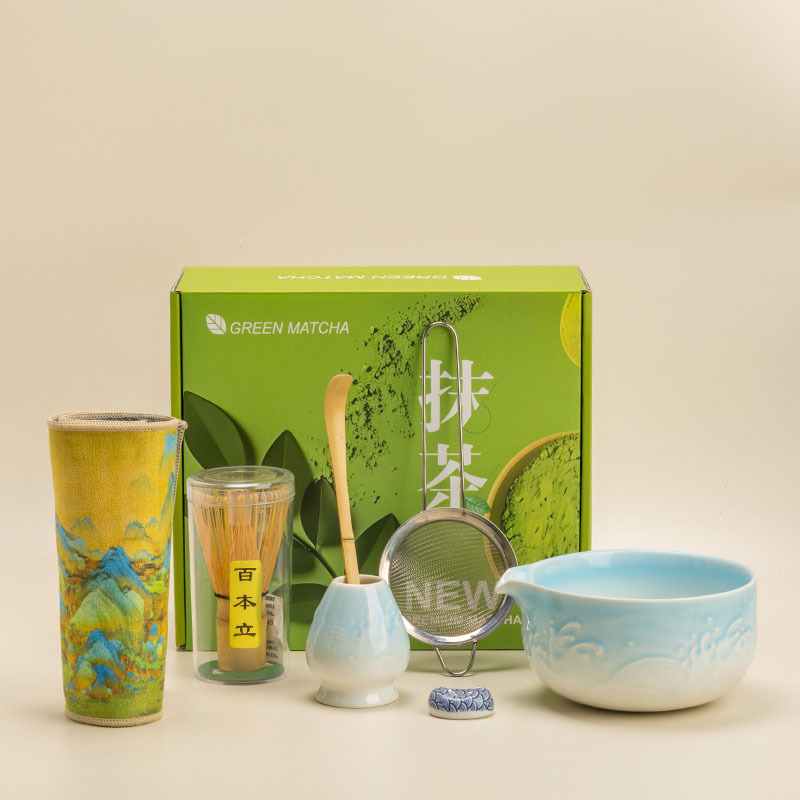 【跨境专供】专款渐变抹茶系列抹茶碗八件套装竹抹茶刷茶筅立套装|undefined