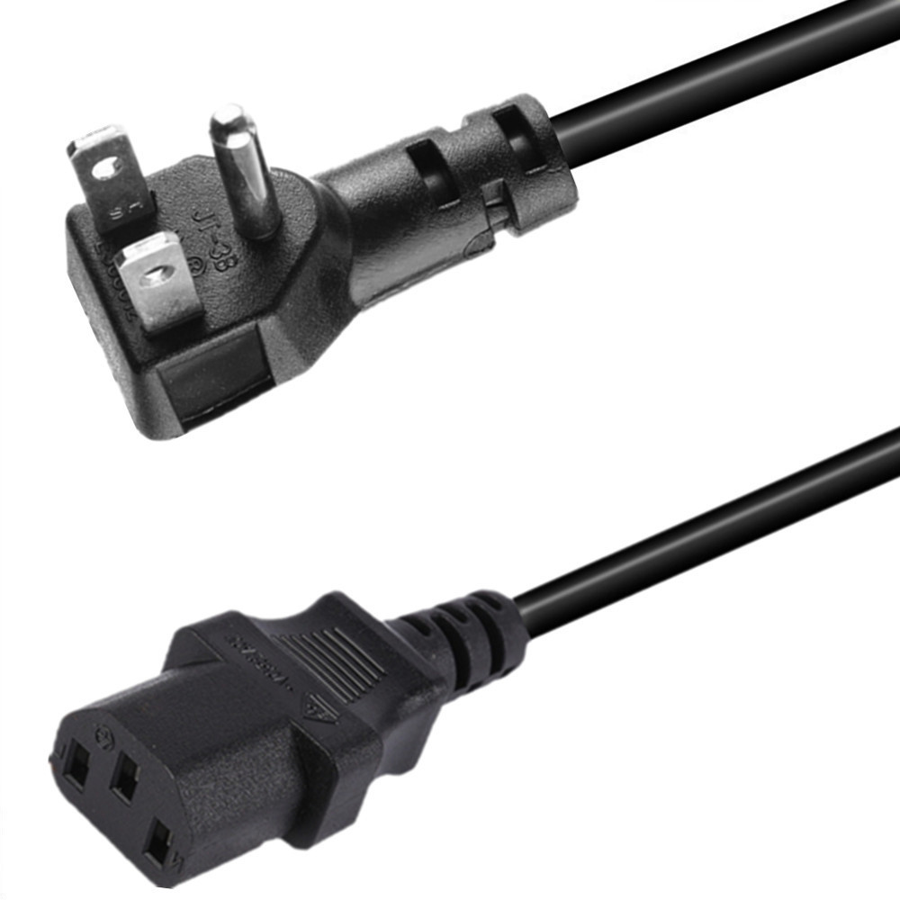 电源线插头美国三插电源线美规美式三插梅花尾品字尾电源线