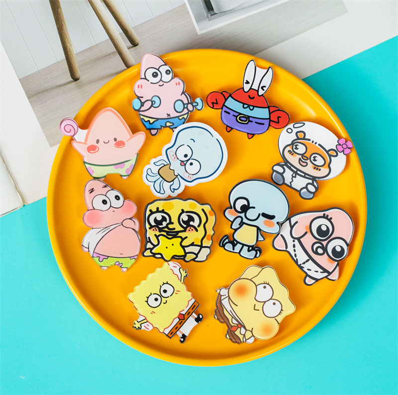 かわいい漫画スポンジ赤ちゃんアクリルブローチ装飾ストラップ学生小さなプレゼントバッジ卸売アクセサリー|undefined