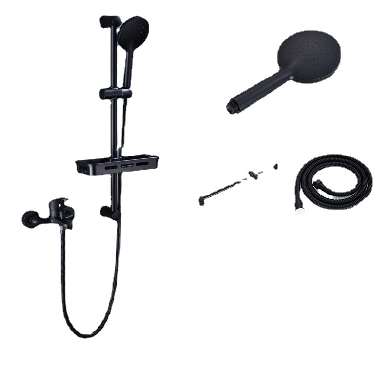 Vida canción estilo europeo negro temperatura constante ducha cabeza traje completo baño ducha cabeza cobre baño ducha cabeza hogar