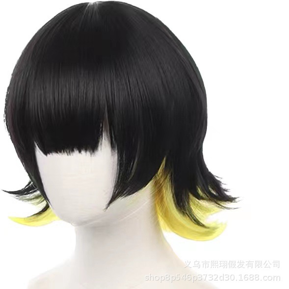 Blue Prison Cosplay Bee Music Back Anime Wig Anti-Curling Double Stitching Simulation Comfortable Headgear in Stock Wholesale - photo 3