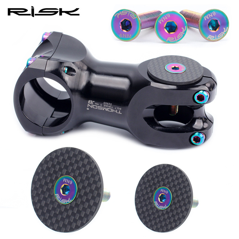 RISK carbon fiber bowl cover mountain road bike handle vertical cover OD2 front fork wrist cover titanium alloy screw