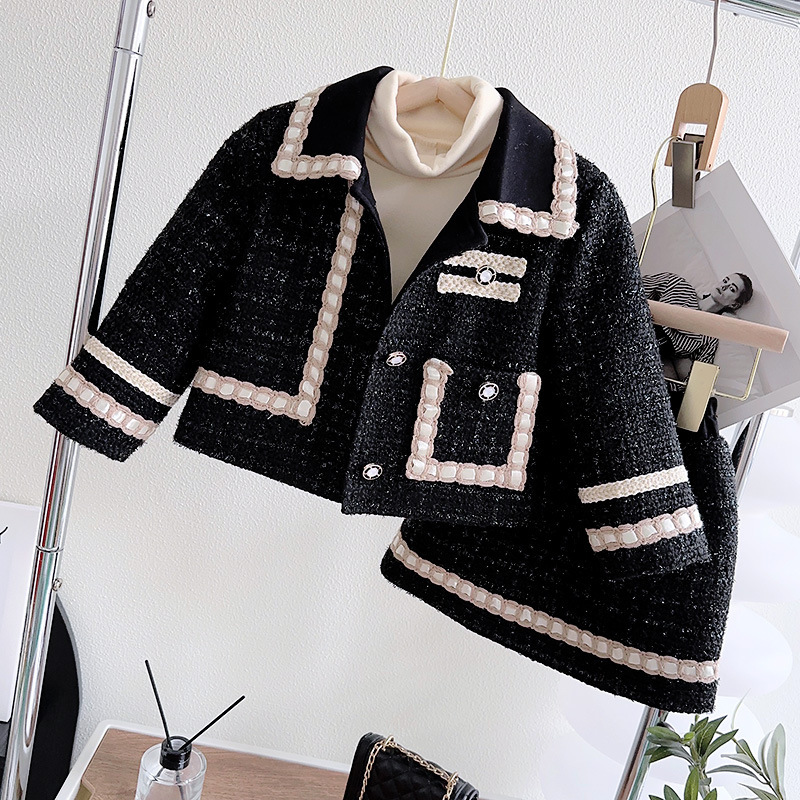 Koreansk 2023 vinterförtjockad flickbebis med doftande bomullsjacka med varm kort kjol_voghion.com