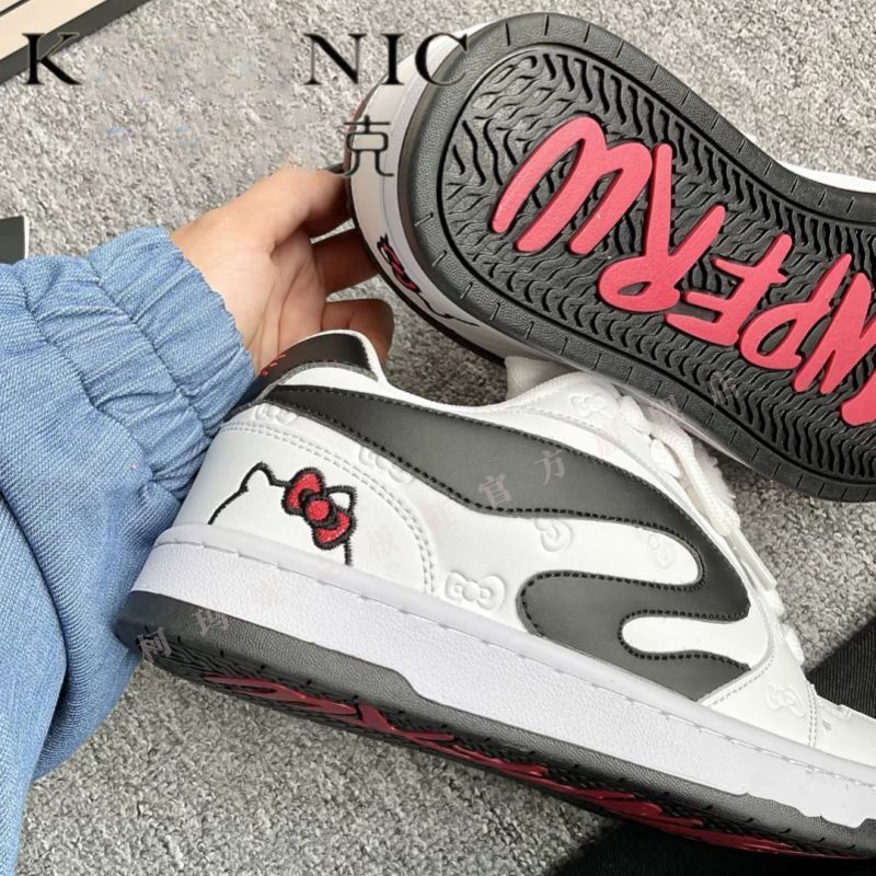 Zapatos de pan con diseño de color rojo blanco original, zapatos casuales de alto valor para mujer, zapatos de skate retro clásicos