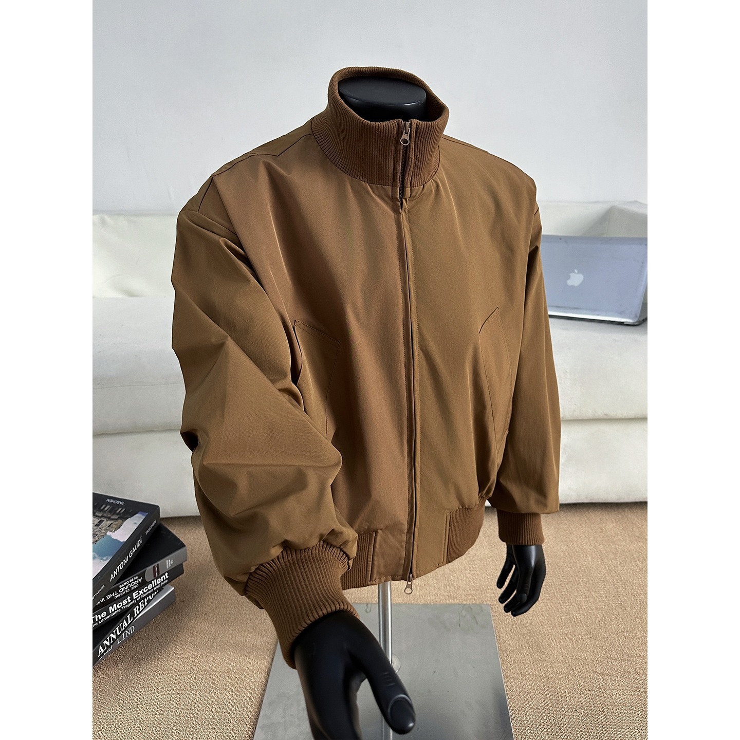 Stand Up Baseball Jacket, Cotton Jacket, Versatile Bread Jacket, Silhouette Pilot Jacket_voghion.com