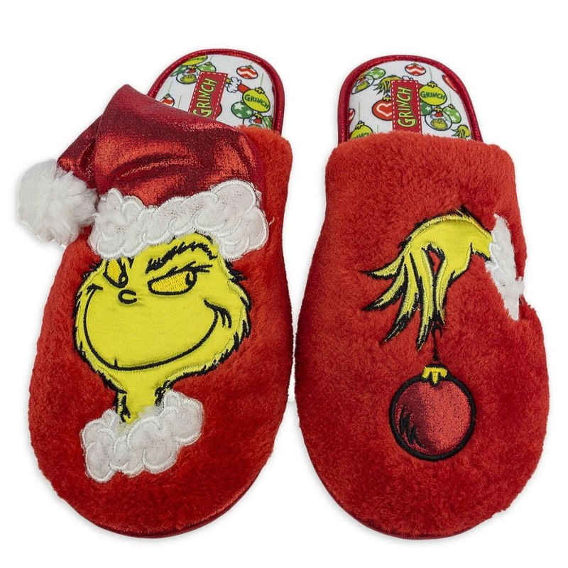 New Comfortable Home Cute Cartoon Grinch Style Winter Cotton Slippers for Men and Women, Warm Birthday Gifts for Couples