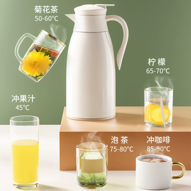 Изолированный чайник-термос, бытовой термос большой емкости, оптовая продажа, чайник-термос, вакуумный стеклянный чайник, термос-чайник с нажимным механизмом