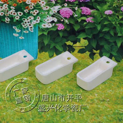 99氧化铝唐山兴易牌73*30*22mm带孔刚玉舟 刚玉坩埚