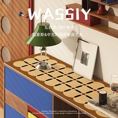 美式中古瓦西里餐边柜垫防水防尘皮革电视柜玄关桌面保护台面桌布