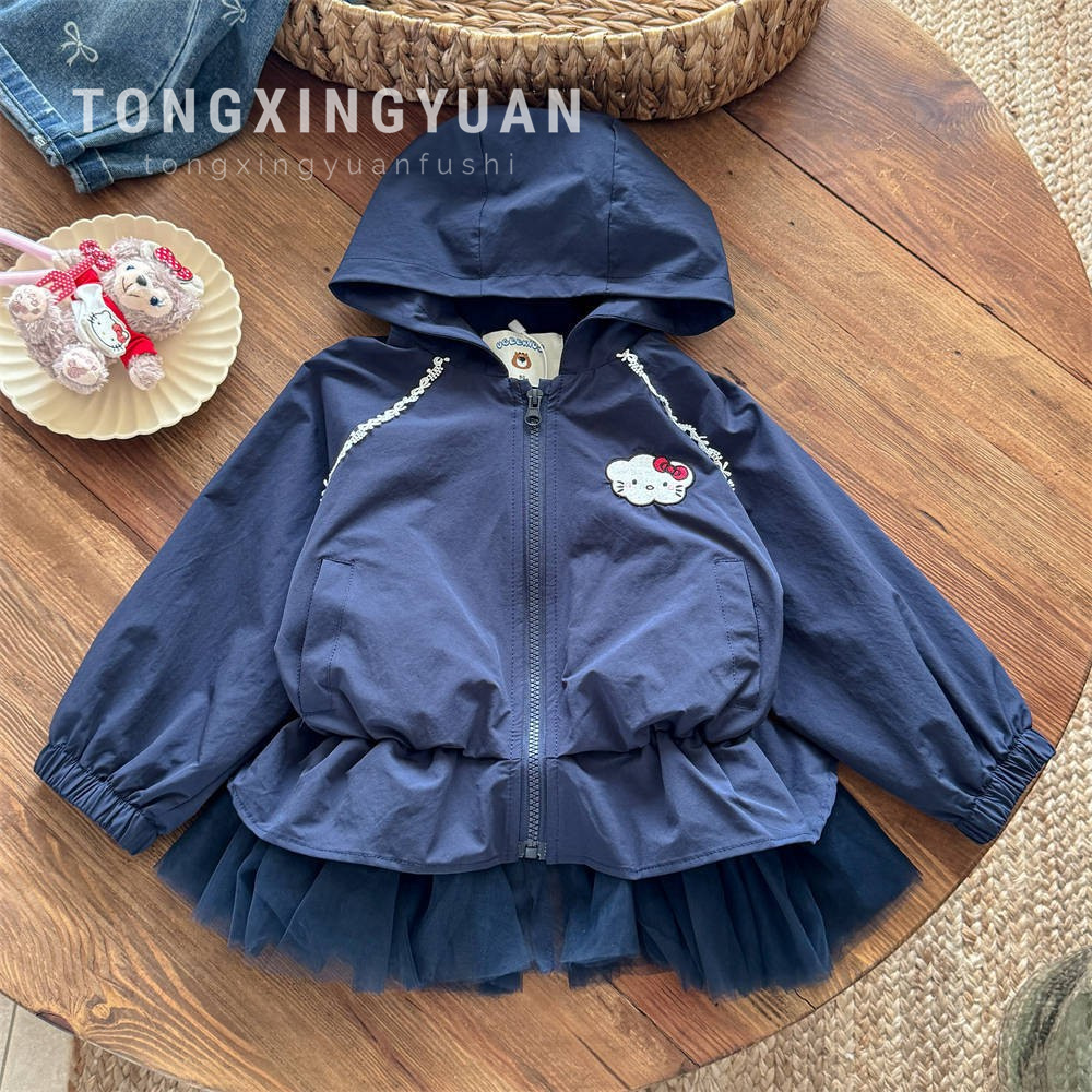 Chico estrella redonda niña chaqueta de todo fósforo otoño nuevo estilo para niños estilo coreano estilo occidental camisa suelta ropa de protección solar ropa de otoño de moda