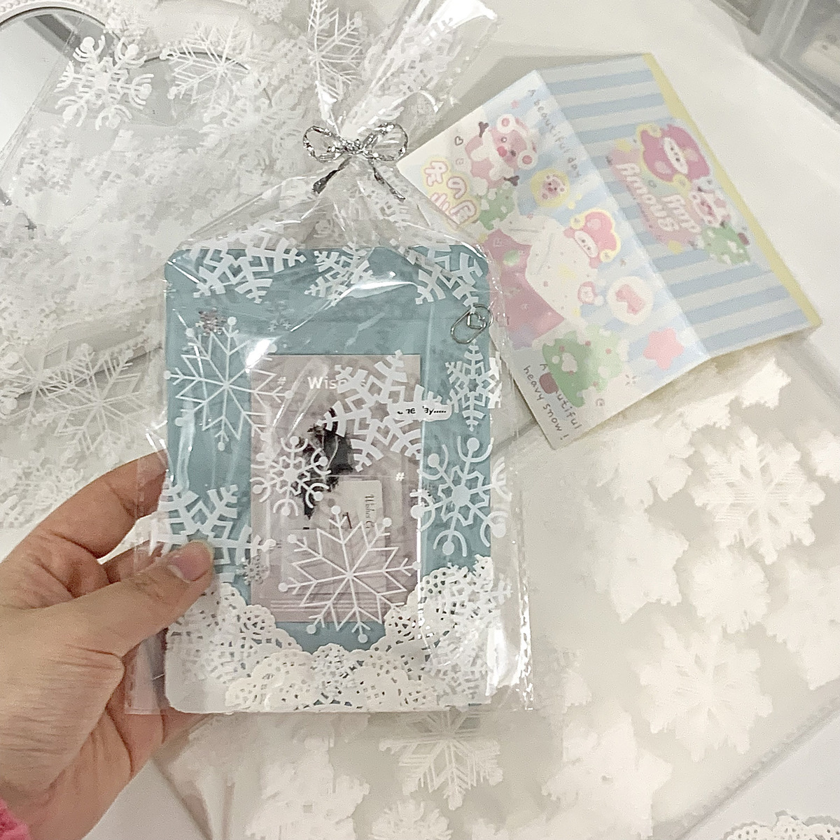 ins白色雪花自粘袋高颜值出卡手账烘焙糖果礼品袋博主同款饼干袋