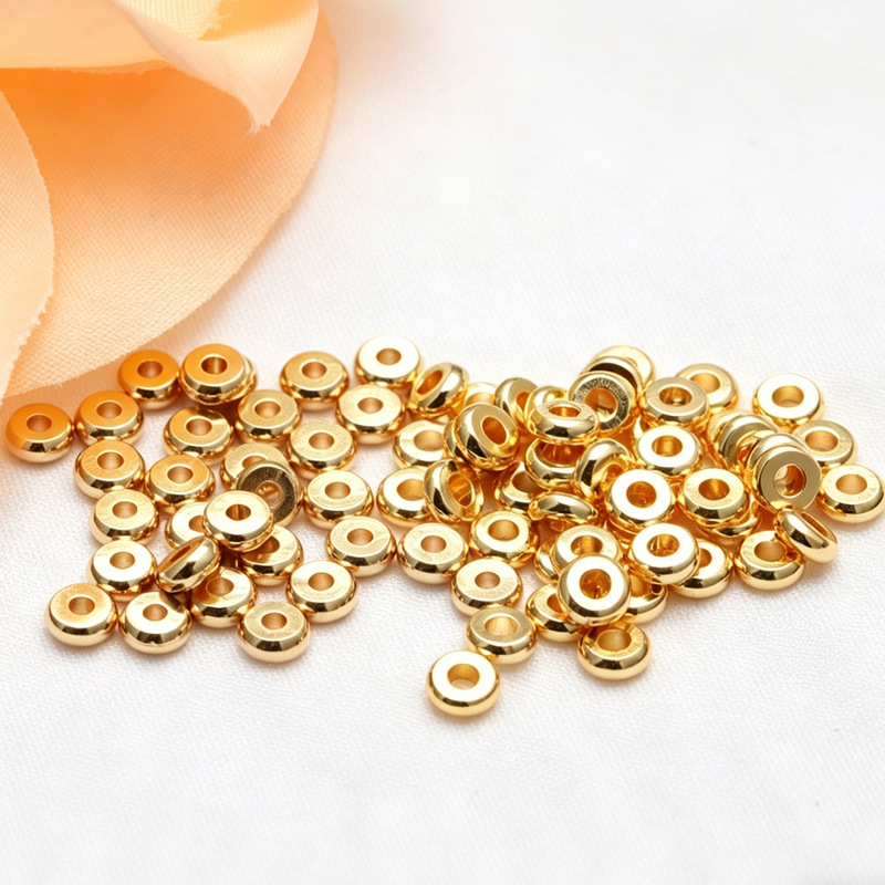 Factory Direct Sale 14K Gold-Filled Color-Preserving Smooth Wheel-Shaped Spacer DIY Crystal Bracelet Beading Jewelry Accessories Factory Direct Sale 14K Gold-Filled Color-Preserving Smooth Wheel-Shaped Spacer DIY Crystal Bracelet Beading Jewelry Accessories