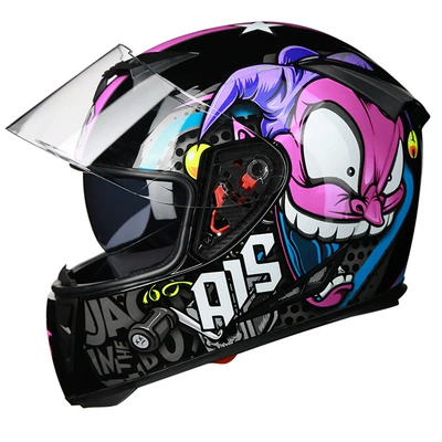 Motosiklet kaskı (dəbilqə) – Protective Hood - purple-clown-transparent-m