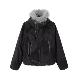 欧美高街男士棉服男款水洗朋克印花解构棉衣潮牌百搭新款宽松外套