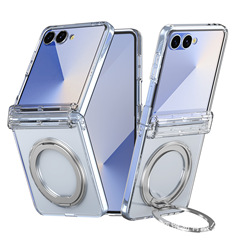 爆款适用三星Z Flip7手机壳折叠电镀360度旋钮支架全包铰链保护套