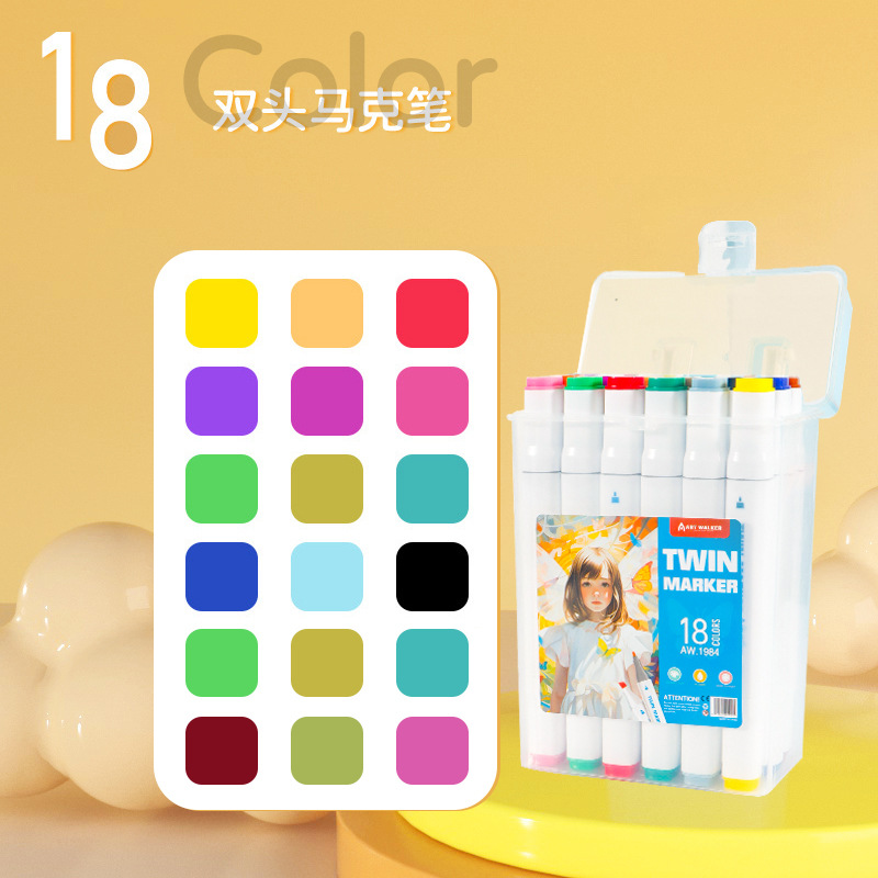 Juego de rotuls para estudiantes rotuls a base de agua 24 colores rotuls de doble cabeza pintura de anime para niños 80 colores rotuls de secado rápido