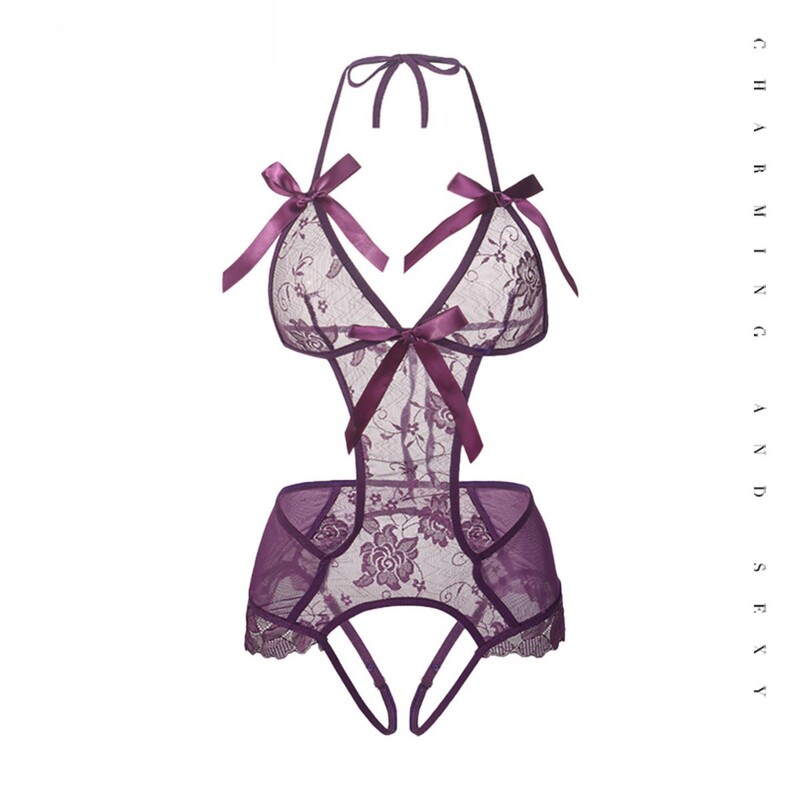 Sexy Lingerie 2026 New Style Sexy Teasing Open-Crotch Bodysuit Small Bust Uniform Revealing Outfit Qqny Sleepwear