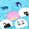 children silica gel bathing cap men and women printing lovely silica gel Swimming cap Long waterproof Le head baby Hat