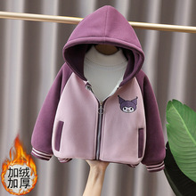 女童薄棉衣加绒外套秋冬季儿童夹克衫小棉袄女宝宝夹棉棒球服外套