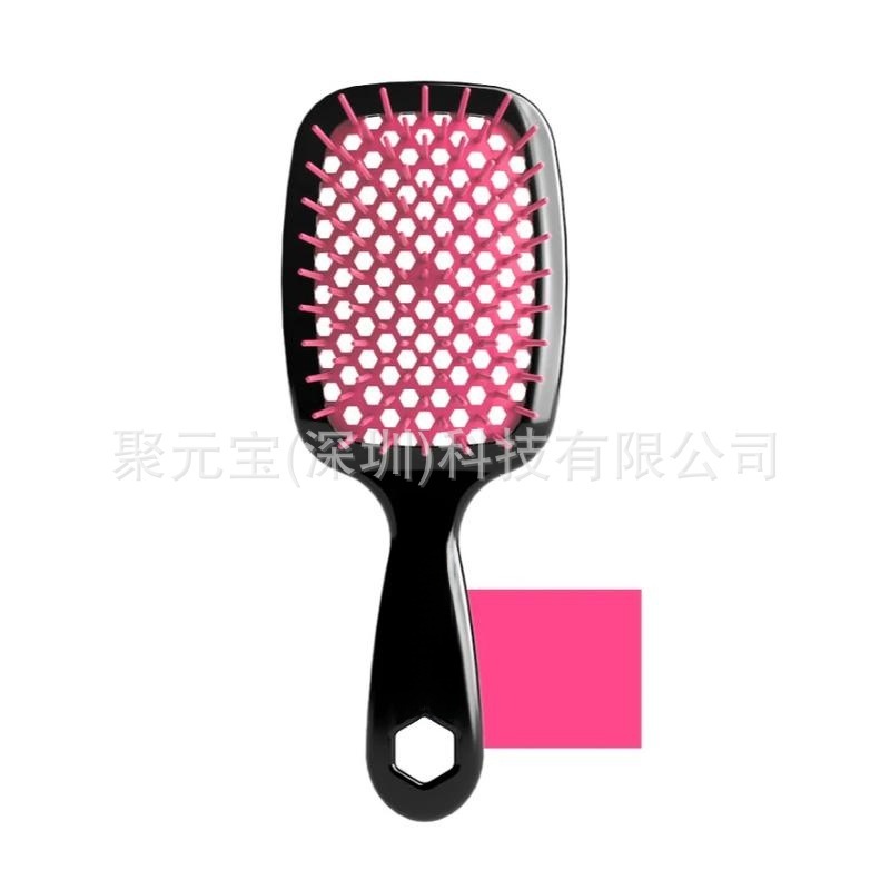 オリジナル UN 多機能マッサージ中空ハニカムグリッドコームヘアスムージングウェットとドライ両用ヘアブローヘアスタイリングコーム|undefined