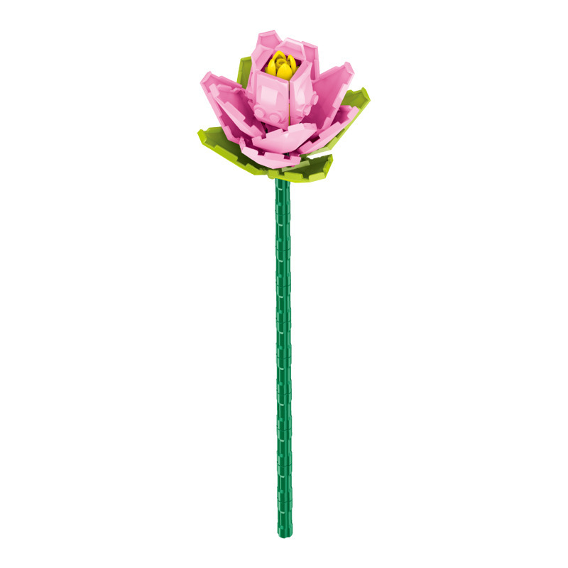钻马积木花永生花束抱抱桶仿真花小颗粒积木DIY玩具七夕女生礼物|undefined