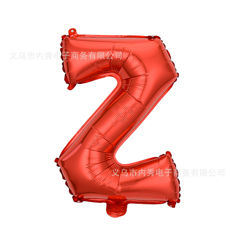 Estilo americano Delgado 16 pulgadas inglés carta globo pequeño tamaño A- Z cumpleaños boda habitación decoración aluminio película globo al por mayor