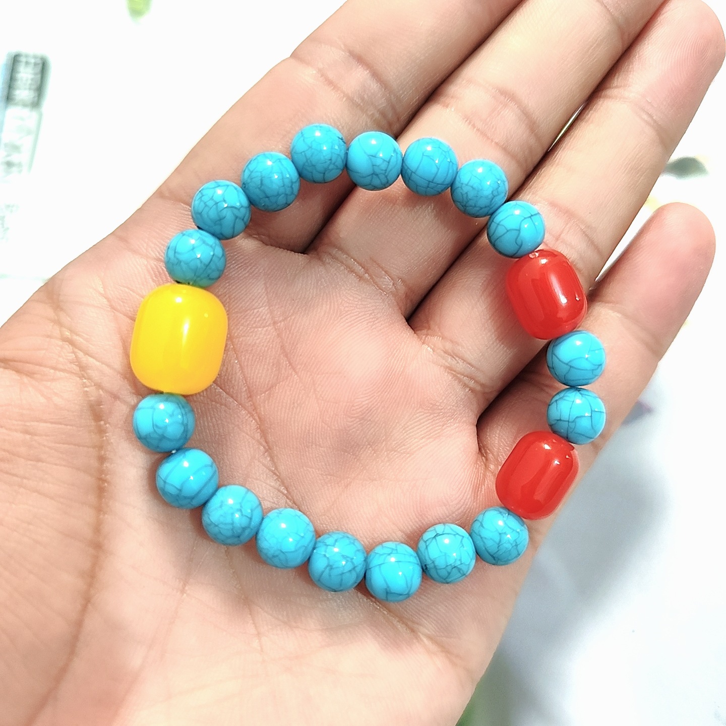 Green pine jewelry national style bracelet beads color women's fashion all-match simple beaded foreign trade export quality