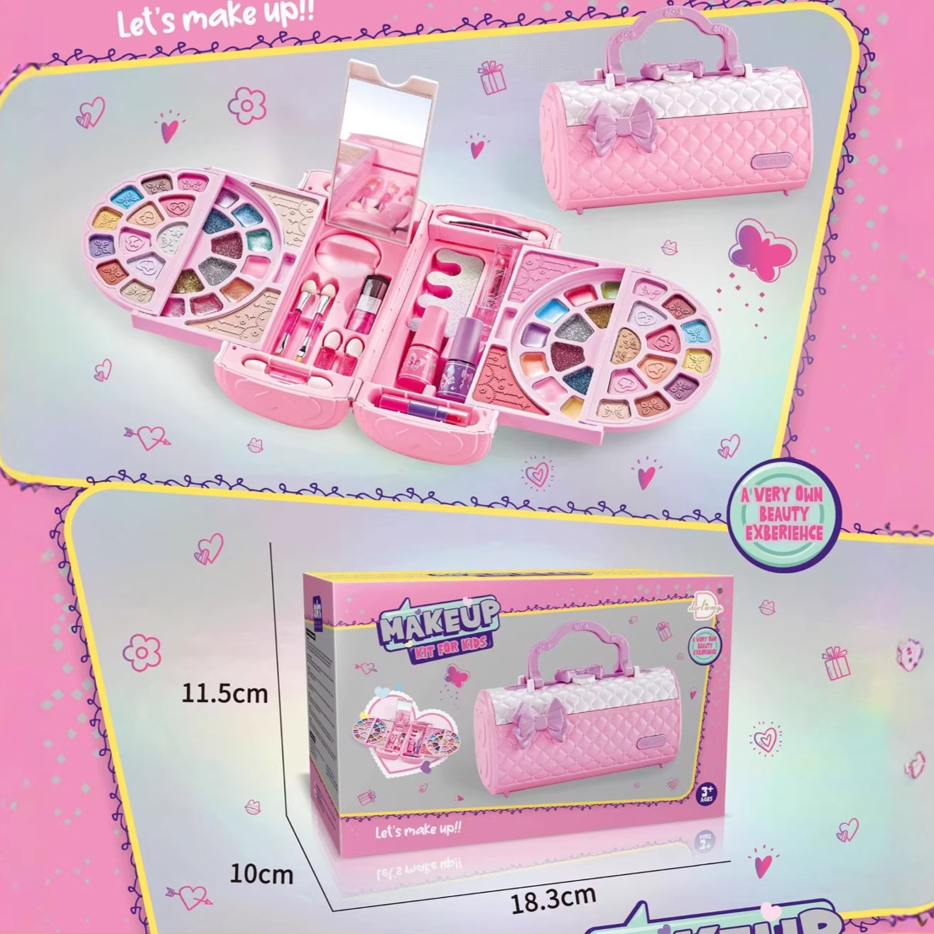 Transfronterizos niños simulación de joyas de maquillaje esmalte de uñas casa maquillaje lápiz labial caja de mano mesa de maquillaje juguetes