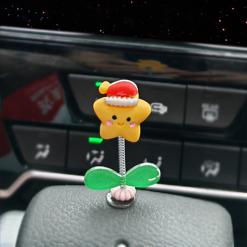 Coche transfronterizo sacudiendo la cabeza Santa Claus decoración Nueva Elk coche consola central salpicadero regalo decoración Decoración