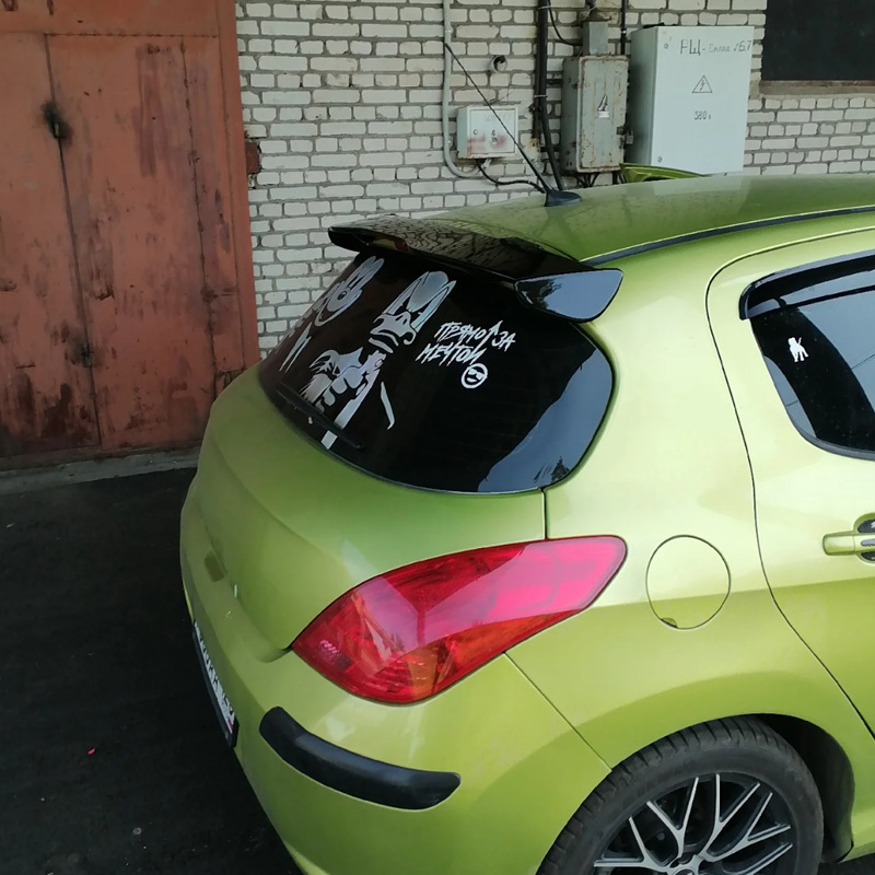 Suitable for Peugeot 206 207 208 Rear Wing Modification, Painted Decorative Sports-Style Rear Roof Spoiler