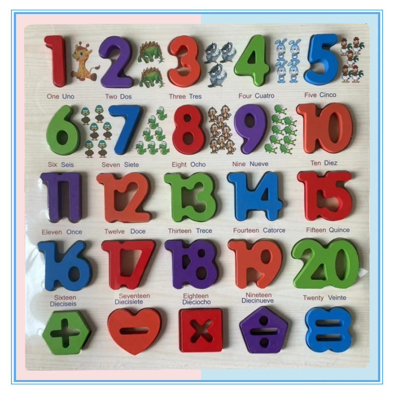 Madera ruso vietnamita camboyano digital alfabeto educación temprana cognitiva de madera los niños empuñadura juguete tablero