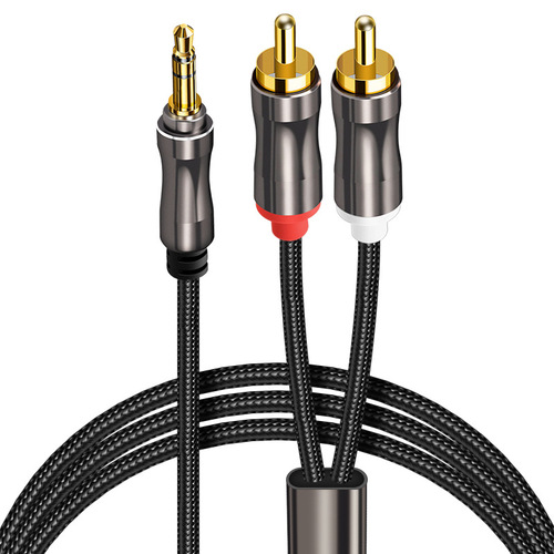 aux音频线一拖二车载音箱音响专用连接线一分二3.5mm转双莲花rca