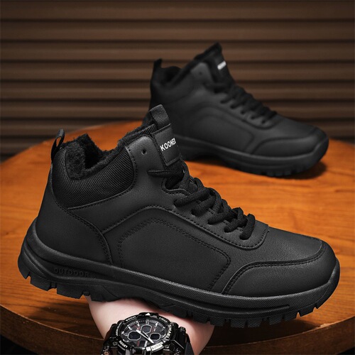 Winter men's high-top thick-soled snow boots large size casual sports men's shoes with lined and thickened warm cotton shoes