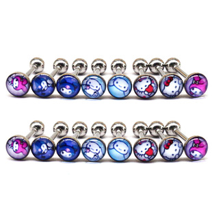 Bibi European and American cross-border stainless steel tongue nail cat head rabbit tongue nail tongue ring body piercing jewelry manufacturer in stock