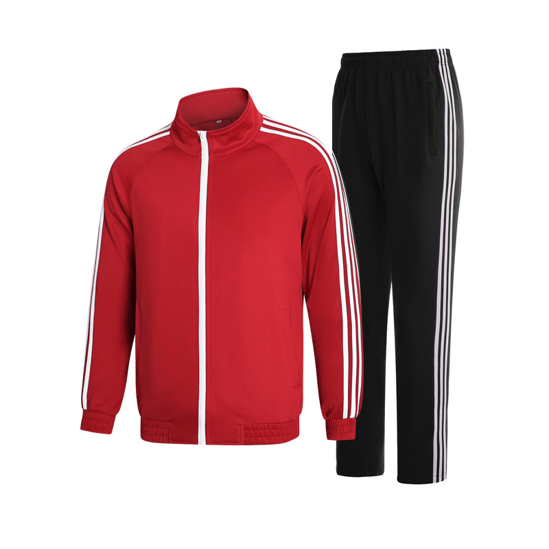 Primavera y otoño chaqueta de trabajo grupo trajes deportivos deportivos para estudiantes trajes deportivos de tres barras para hombres y mujeres