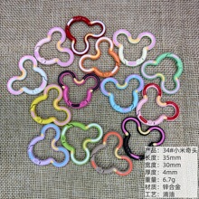 C34小米奇头弹簧手机挂绳包包钥匙圈卡扣连玩偶布娃娃挂件弹簧扣