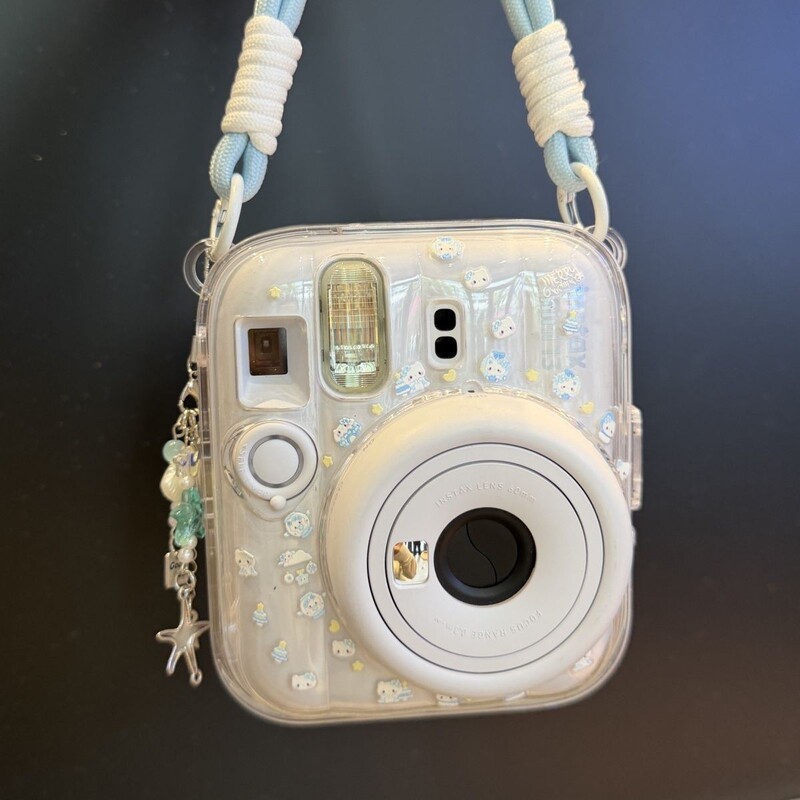 Fujifilm Instax Mini13 Transparent Case Crystal Protective Camera Chain