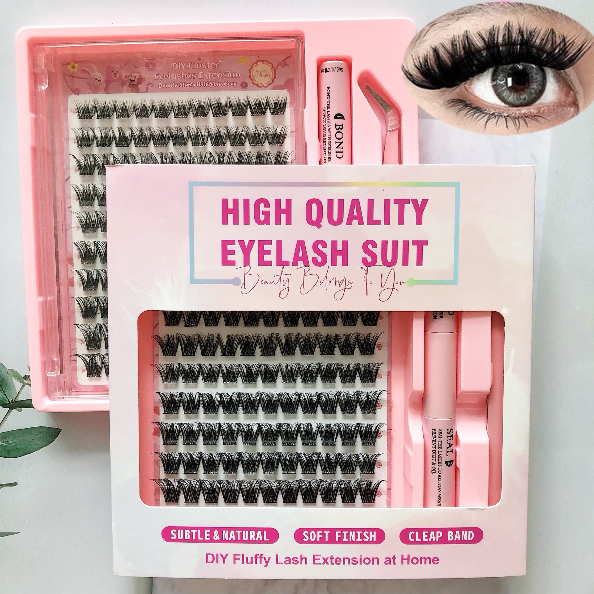 Conjunto de pestañas falsas transfronterizas de gran capacidad serie WM, ojos grandes, ojos lindos, pestañas falsas de imitación natural.